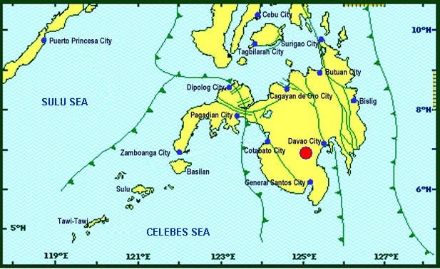 Erdbenkarte Mindanao am 31.10.2019